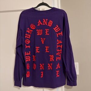 Kanye We Young and we Alive Los Angeles Pop Up Life of Pablo shirt
